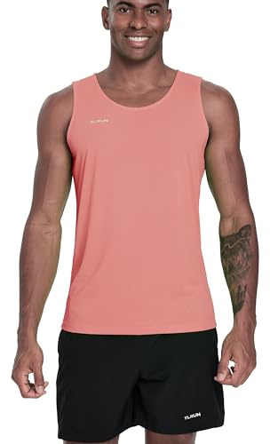 TLRUN Men’s Lightweight Running Vest Quick Dry Marathon Tank XX-Large Pink