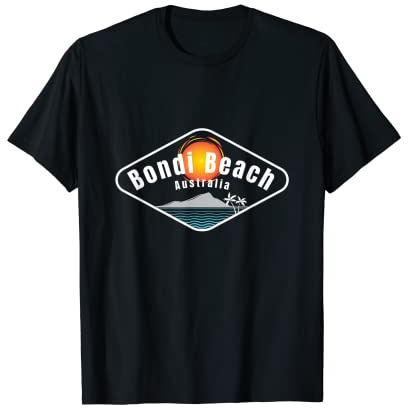 Bondi Beach Australien Vintage Sunset Novelty Art T-Shirt