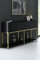 Dmora - Kommode Altair, Wohnzimmerbuffet, Wohnzimmer-Sideboard, Moderne Küchen-Speisekammer, 150x30h80 cm, Schwarz und Gold