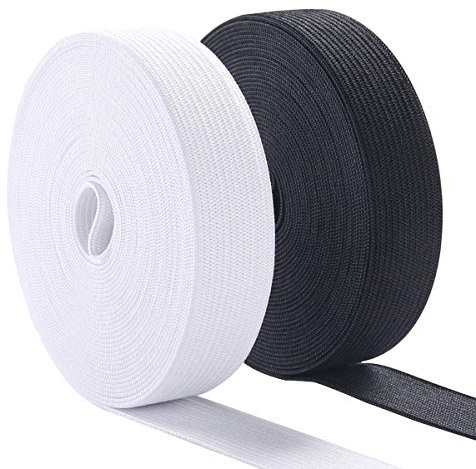 MYUREN 15mm Bandes Elastique Plates Ceinture Bande Ruban élastiques Couture Vetement, Artisanat, Pantalon, Perruque -9m (4.5m Noir, 4.5m Blanc)