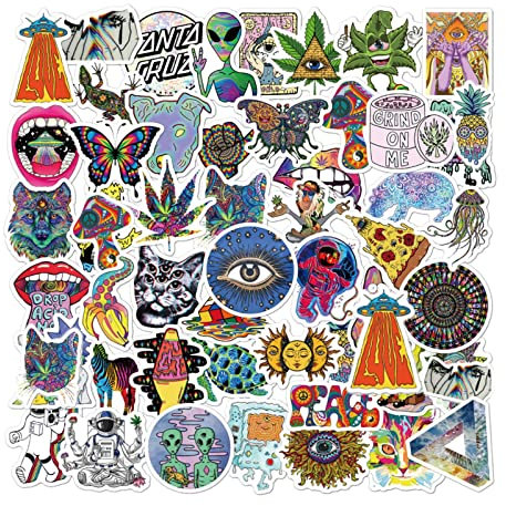10/30/50 Stück Cartoon Psychedelic Gothic Coole Aufkleber Ästhetische Kunst Graffiti Decals Skateboard Kühlschrank Gitarre DIY Aufkleber Kinder Spielzeug