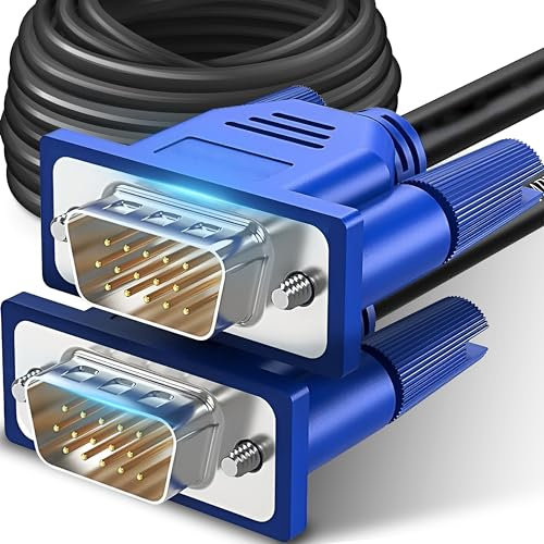 Retoo Cable VGA para monitor de 1,5 m, macho a macho, cable de extensión de ordenador, compatible con televisores de alta definición, pantallas, proyectores, D-SUB compatible con Full HD 1080P