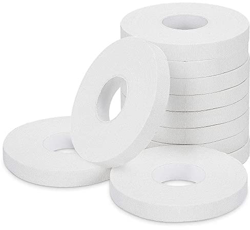 10 Rollen Klettertape 10mm breit - DERMATEST sehr gut - mit PDF Tapeanleitung - ideales Fingertape und Sporttape für Klettern Bouldern Kraftsport Handball Kampfsport (White)