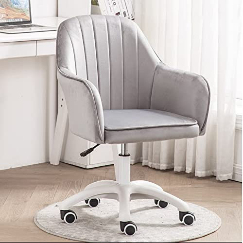 SYCARPET Home Office Schreibtischstuhl, Verstellbarer Rollstuhl mit niedriger Rückenlehne, Samtpolsterstuhl, armloser, niedlicher Stuhl für Schlafzimmer, Klassenzimmer, Schminkzimmer