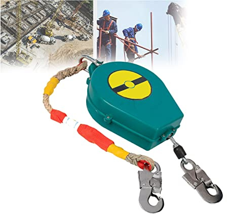 Einziehbares Höhensicherungsgerät, Fallschutz Personen Fallbegrenzer Tragbar Absturzsicherung für Dachdecker Luftarbeiten, Automatischer Sperrfunktion+Selbstsichernder Haken, 3-20m(Size:7m)