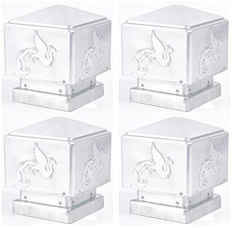 MFFIRE 4 X Pfostenkappe Zaunkappe Abdeckkappe Edelstahl Für Gartenzaun, Licht, Deck, Postfachschalen-Ausstattung,100x100mm