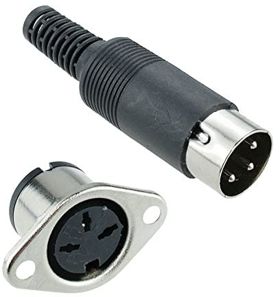 Pair 3-Pin DIN Panel Mount Socket + Plug Connector Audio Hobby DIY Components