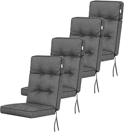 shivler Gartenstuhlauflage Gartenstuhl Auflage ÖKOLEINEN Stuhlkissen Stuhl Sitzauflage Kissen für Gatrenstuhle Sessel Sitzkissen (4 Stck., Graphit)