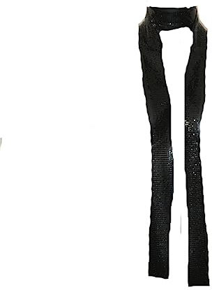 Yurosiay Damen Metall Pailletten Schal Lang Funkeln Pailletten Halstuch Ohne Strass Mode Sexy Club Party Glitzer Pailletten Hals Krawatte Dünn Schal Halskette Glitzer Schal Pailletten Schwarz