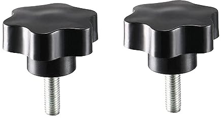 TOP-VIGOR 2Pcs M8 x 25mm Plum Hex Shaped Clamping Screw Knob, 32mm Dia Plastic Head Clamping Knob Handle Male Thread Thumb Screw
