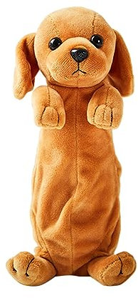 URFEDA Plüsch-Federmäppchen für Kinder, Hunde Form Federmäppchen Schüleretui Federtasche Plüsch Bleistifttasche Süß Schreibwaren Veranstalter Federmäppchen Federtaschen für Kinder Studenten Teenager