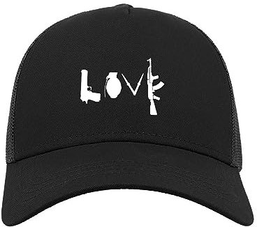 Lauthings Banksy Love Street Art Unisex Baseball Verstellbar Snapback Mesh Trucker Cap Sport, Schwarz , One size