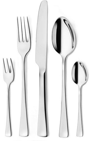 Targzier Besteckset 12 Personen,60 teilig Essbesteck Set mit Messer,Gabel,Löffel,Hochwertiges Edelstahl Spiegelpoliert Cutlery Set,Silber Essbesteck,Spülmaschinenfest
