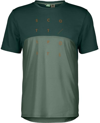 Scott M Trail Flow Dri S/sl Tee Colorblock - Lässiges Funktionelles Herren Mountainbike T-Shirt, Größe XL - Farbe Lush G