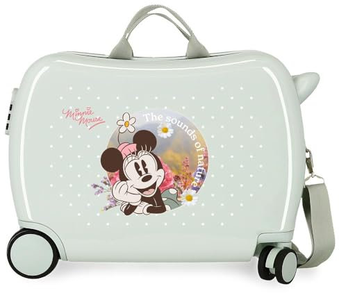 Joumma Bags Disney Minnie-Wildnatur-Kabinenkoffer, ABS-Kunststoff, robust, leicht, grün, Kinderkoffer