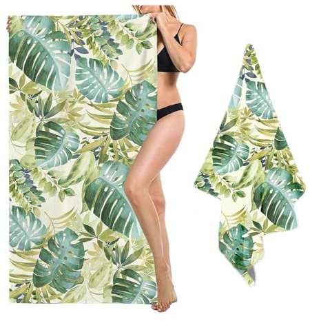 SHROUDEX Palmblatt Strandtuch 90x180 cm Tropical Pflanzen Mikrofaser Strandtuch Badetuch Strandlaken Handtücher Für Bad Schwimmen Camping Yoga (80x160cm,6)