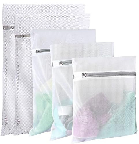 Bufomafo 5 Psc Mesh Laundry Net Bags for Washing Machine - 60x50cm/50x40/40x30/30x20cm Washing Net Bags for Laundry | Delicates Wash Bag for Underwear Bra | Durable & Reusable Washing Nets