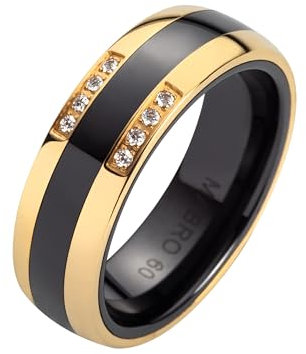 Blue Moon Diamonds Damenring Ehering, Partnerring Verlobungsring aus Keramik mit Zirkonia Antragsring Trauring Freundschaftsring