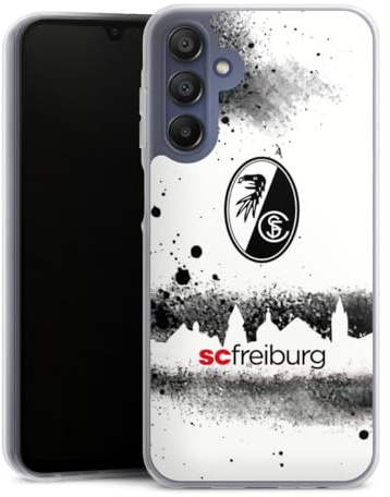 Silikon Hülle kompatibel mit Samsung Galaxy A 15 5G Case transparent Handyhülle SC Freiburg Skyline Logo