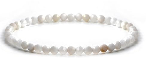 RUBY Perlenarmband Damen Echtes Naturstein Armband Hochwertiges 4mm Edelstein Armband aus facettierte, Mondstein - Inklusive Geschenkbox