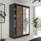 KIER FURNITURE Schiebegarderobe LAMARO mit Spiegel - Schrank Schlafzimmer – Schlafzimmerschrank – Wardrobe Bedroom – Kleiderschränke – Kleiderschrank - 138x205x59 - Graphit & Art Deco