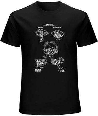 CIACLE PET Pocket Watch Repeater Jeweler Watch Clockmaker T Shirt for Men Black 3XL