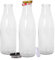 Argon Tableware Glass Milk Bottles with Lids - 960ml - Pack of 3 - Metal Lids Empty Clear Reusable BPA Free Water Bottle Orange Juice Container for Fridge Storage, Picnics, Weddings