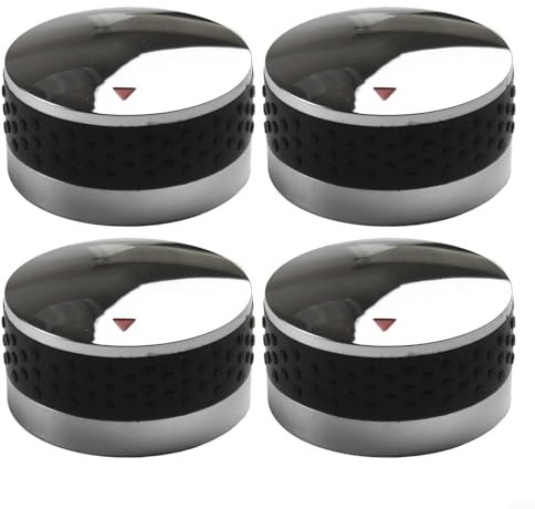 Confezione da 4 manopole di ricambio per barbecue, manopole di controllo nere per fornello a gas, fornello da cucina, forno a gas, piano cottura (58 mm)