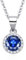 Dada Gioielli - Halskette mit funkelndem Solitär und personalisiertem zentralem Edelstein und Zirkonia-Steinen - Geschenkideen für Damen aus 925er Silber und Edelstahl, 45+ 5 cm, Saphir-blau