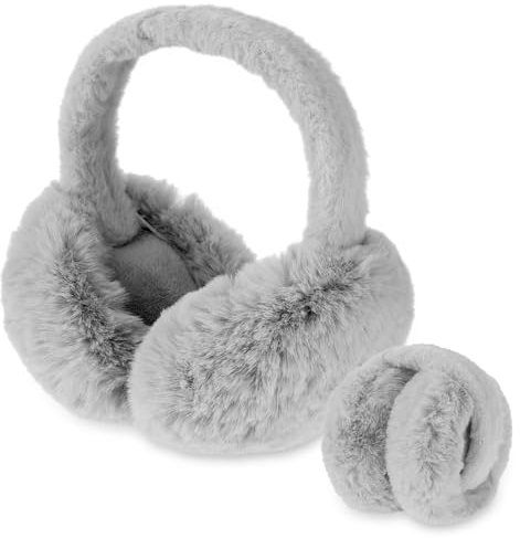 Lusofie Fur Earmuffs Furry Ear Muffs Cute Women's Earmuffs Earmuffs Plush Ear Warmer Ear Covers Ear Muffs for Winter Cold Weather(Grey)