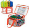 Rexmica 4 Packs Toy Storage Bag Compatible with Lego Building Bricks, Waterproof Clear Toy Organizer Case for Magnetic Toys, Board Games, Building Blocks, Puzzles, Construction Toy Travel Carrying Bag