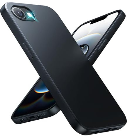 TesRank iPhone 16e Hülle, Matte Oberfläche Soft Hüllen [Ultra Dünn] [Kratzfest] TPU Schutzhülle Case Weiche Handyhülle für iPhone 16e 2025-Schwarz