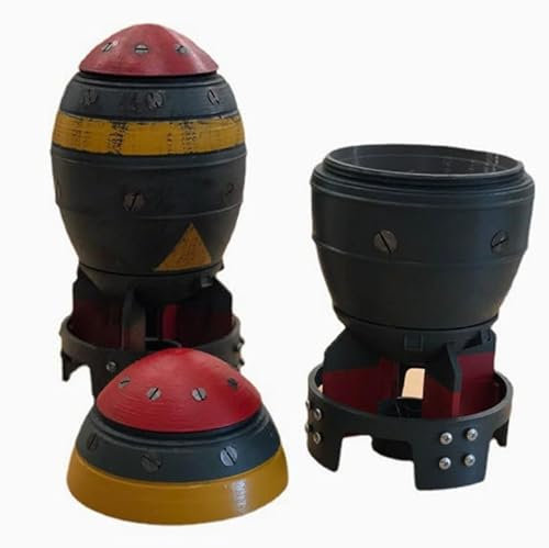 Mini banco de monedas de bomba nuclear de 20 cm, adorno periférico creativo de resina para escritorio, escultura de misil, adorno de almacenamiento