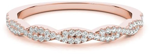 JTC LTD F/SI Bague d'éternité en or blanc, jaune et rose 9 carats avec diamants ronds naturels 0,25 carat, Pierre