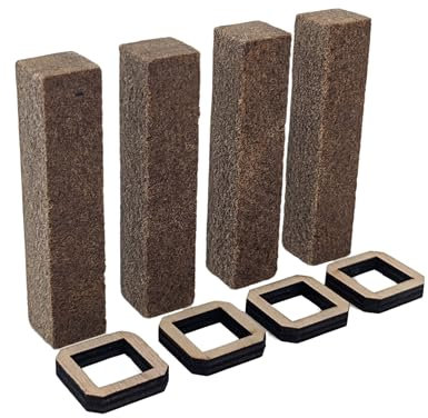 Betonformat 4X Dauerdocht für Wachsfresser 20mm inkl. Holzhalter | Ersatzdocht für Kerzenrestefresser, Betonkerze, Schmelzlicht und Wachsfeuer (20mm, 4, Stück)