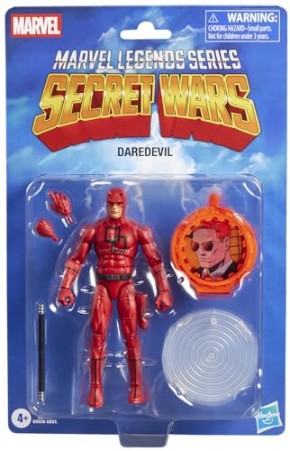 Marvel Legends Series Secret Wars Daredevil, Retro Marvel Comics Action-Figur zum Sammeln mit Lentikularschild, 15 cm