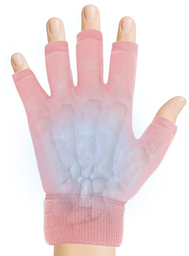 JLFDLLYYZQ Gel Kühlhandschuhe für Wärme- und Kältekompressen (1, Rosa) | Kühl Handschuhe mit verstellbarem Handgelenkband, Handgelenk Kühlmanschette, ideal für Sportverletzungen, Schmerzlinderung