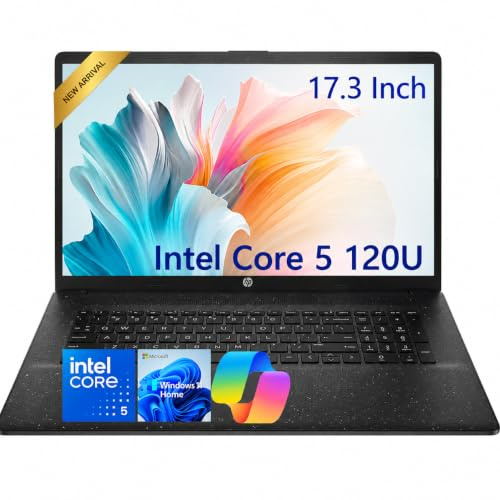 HP 17 Inch Laptop 2026 Edition, 16GB RAM, 1TB Storage (512GB External), Intel 13th i3 CPU (8 Cores), 17.3 HD+ IPS, USB-C, Wi-Fi 6, Windows 11, Large Screen for Home, Office & Study, Long Battery
