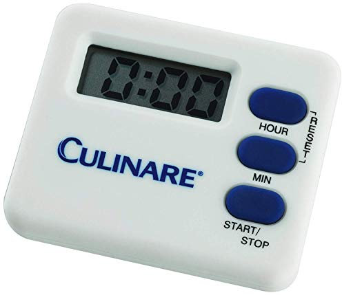 Culinare C35003 DigiTimer Minuteur de cuisine numérique, Blanc, Plastique, Minuterie de cuisson, Temps jusqu'à 20 heures/Support et aimant arrière, Pile incluse