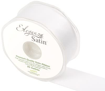 Eleganza Premium Quality Ribbon, Satin, White, 11 x 11 x 4 cm
