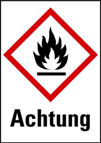 Aufkleber Achtung Entzündlich GHS Etiketten Einzeln 210x148mm