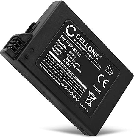 CELLONIC Batería PSP-S110 para Consola/Mando Compatible con Sony PSP Slim & Lite 2 (PSP-2000, PSP-2003, PSP-2004), PSP Slim & Lite 3 (PSP-3001, PSP-3003, PSP-3004) 1200mAh