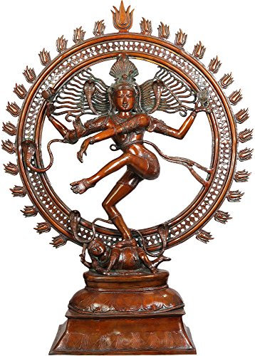 Exotic India Shiva as Nataraja in Brown Hue - Brass Statue