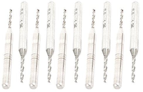 sourcing map 10Stk 1,25mm Spitze 3mm Schaft Spiralnut Wolframkarbid Mikro PCB Bohrer de