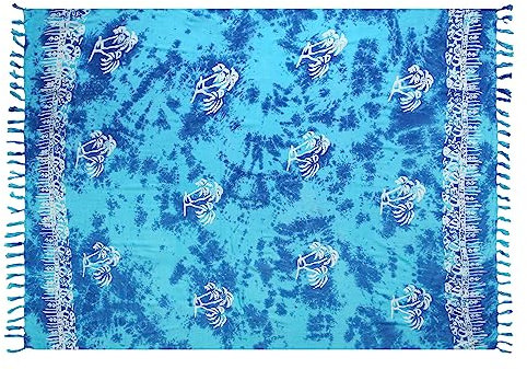 Ciffre Sarong Pareo Wickelrock Dhoti Loop Tuch Strandtuch Handtuch Schal Türkis Palme