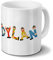 printplanet Tasse mit Namen Dylan - Motiv Holzbuchstaben - Namenstasse, Kaffeebecher, Mug, Becher, Kaffeetasse - Farbe Weiß