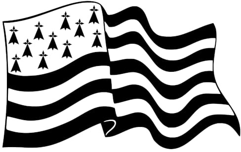 Autocollant Sticker Drapeau Breton, Stickers Breizh, Vinyle haute performance pour voiture moto bateau (1 - noir profond, 20 x 12,5 cm)