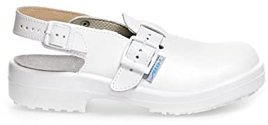 Abeba 1000-37 Sicherheitsschuh - Arbeitsclog - Classic - Genarbtes Leder und Mikrofaser - Antistatisch - Größe: 37 - Farbe: Weiß