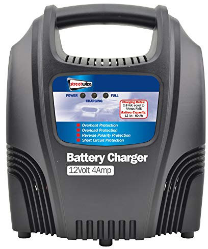 Streetwize Compact Battery Charger 12 Volt & 4 Amp For Car and Bike