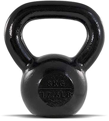 BodyRip 8kg Cast Iron Kettlebell | Easy Grip Handles, Ergonomic | Gym Equipment, Home, Fitness, Gymnastics, Exercise, Workout, Cardio | Weights Good for Men and Women